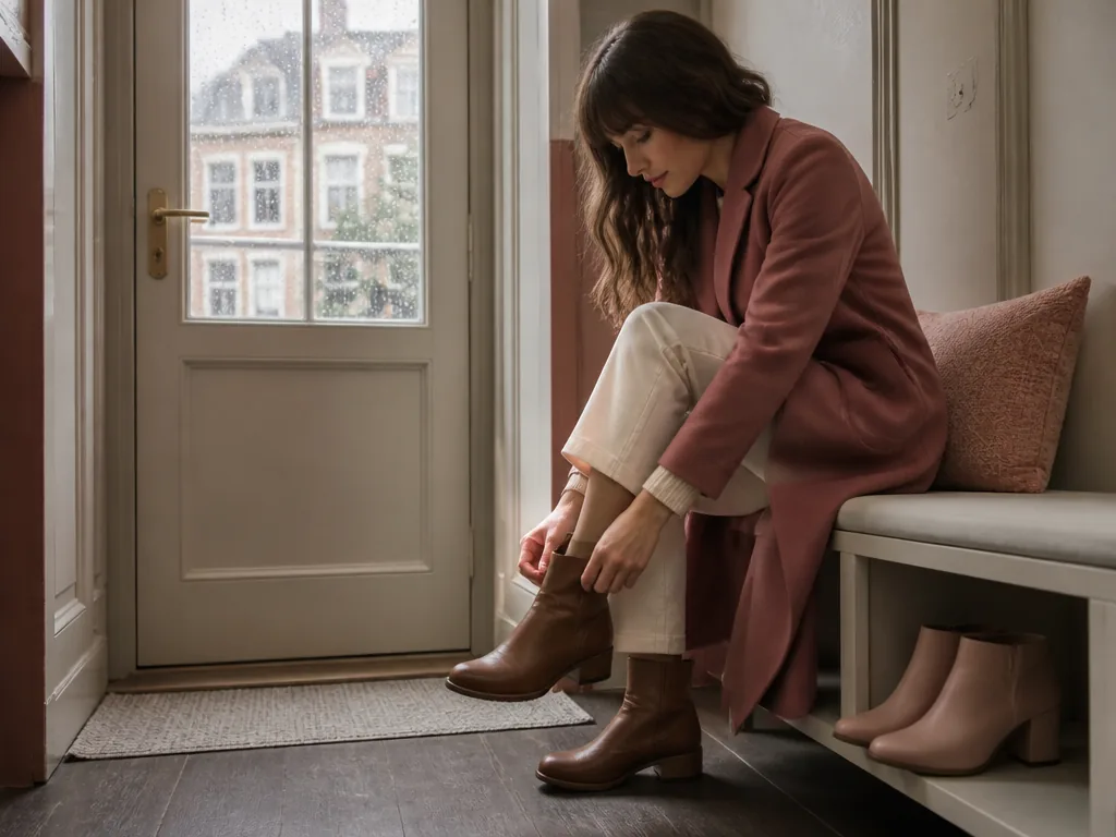 Toutes mes chaussures, semelles usées, alignées sur le plancher, montrant leur usage réel